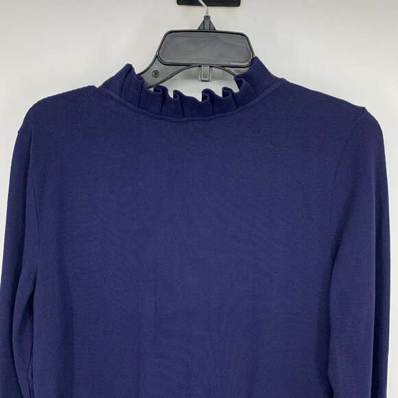 Lilly Pulitzer Dress Clary Polo Blue Long Sleeve V Neck Embroidered - Picture 9 of 10